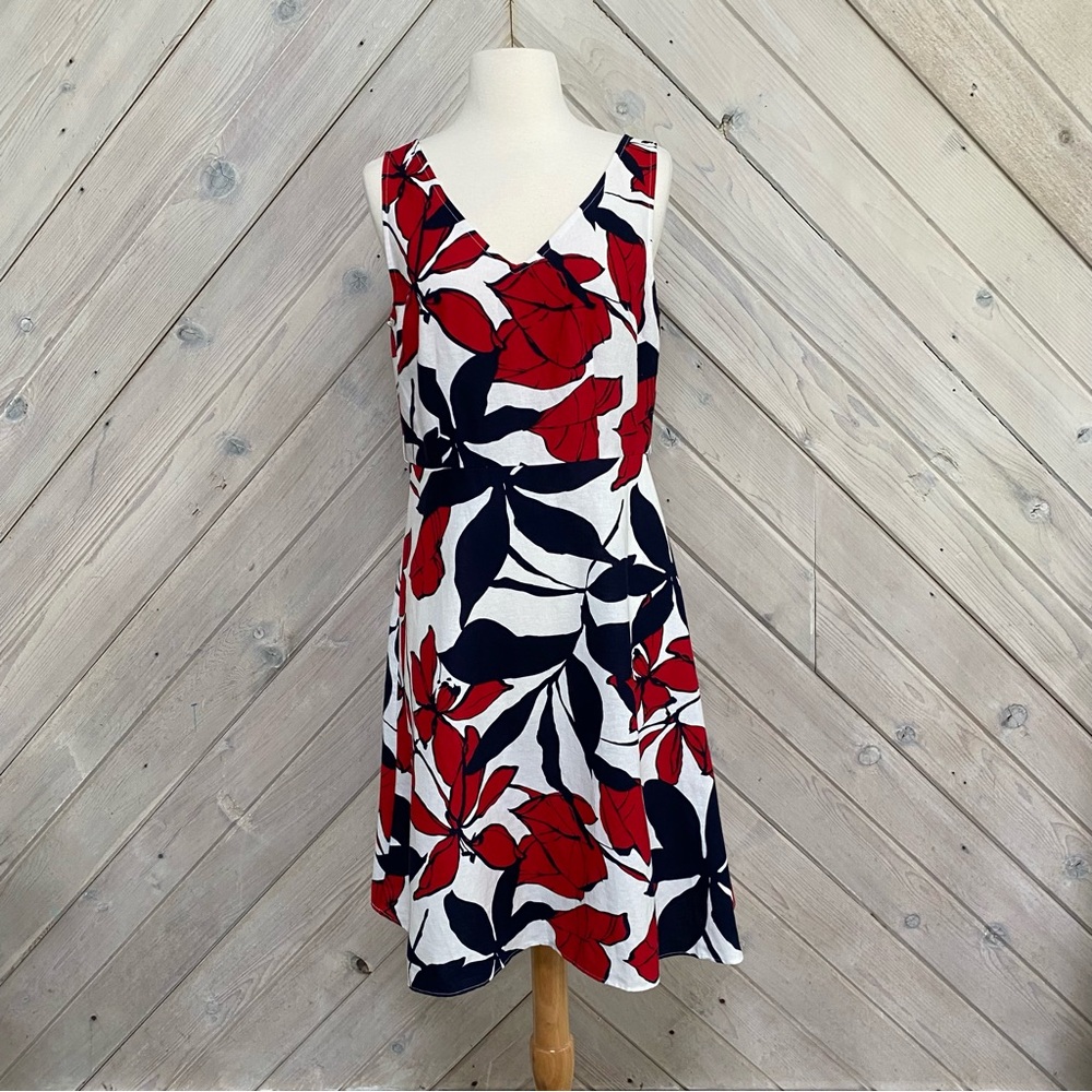 Vintage Liz Claiborne Line Blend Floral Sleeveless Dress